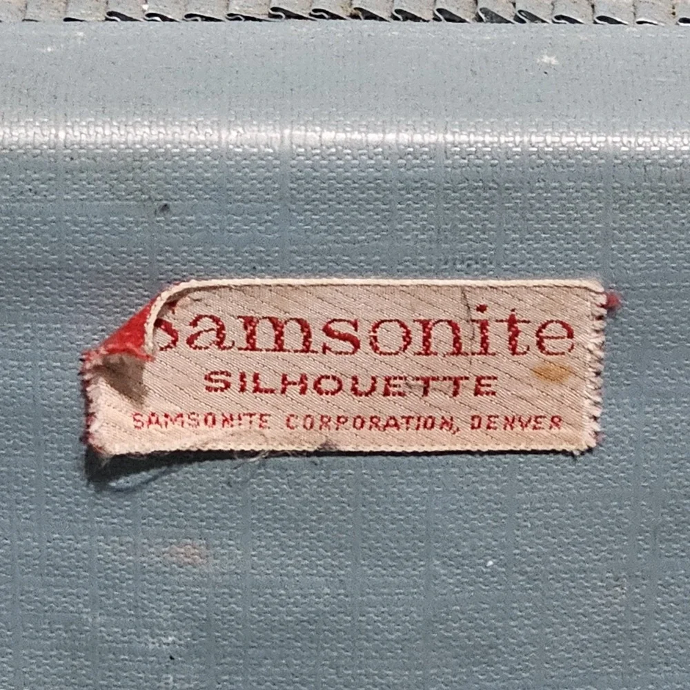 Samsonite Silhouette 1960s Vintage Blue Hard Shell Vanity Case